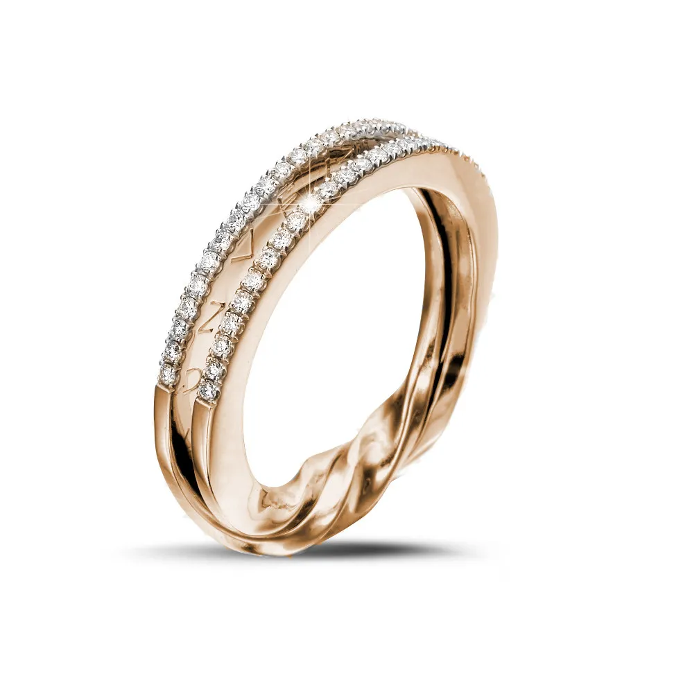 0.26 quilates anillo diamante diseño en oro rojo 