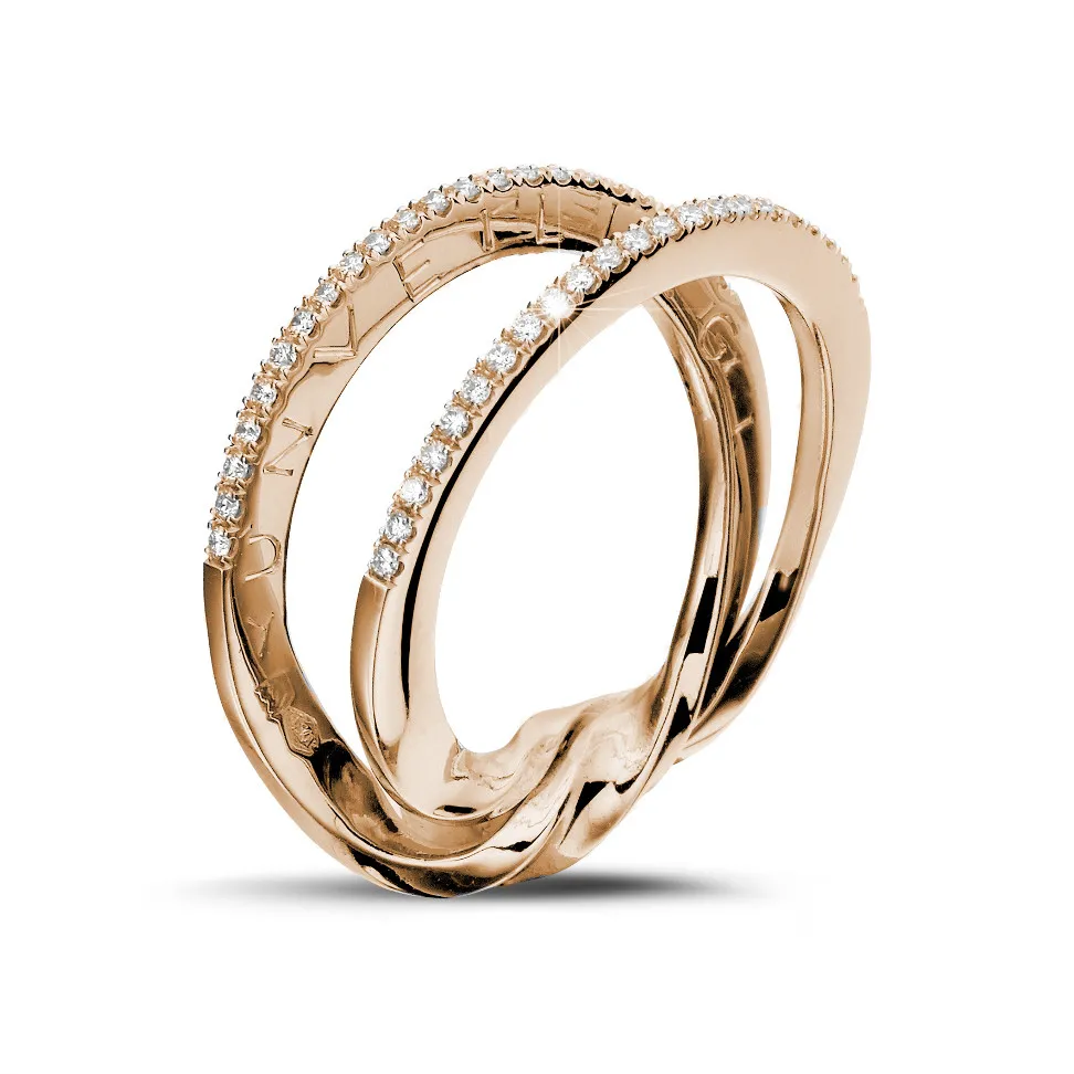0.26 quilates anillo diamante diseño en oro rojo 