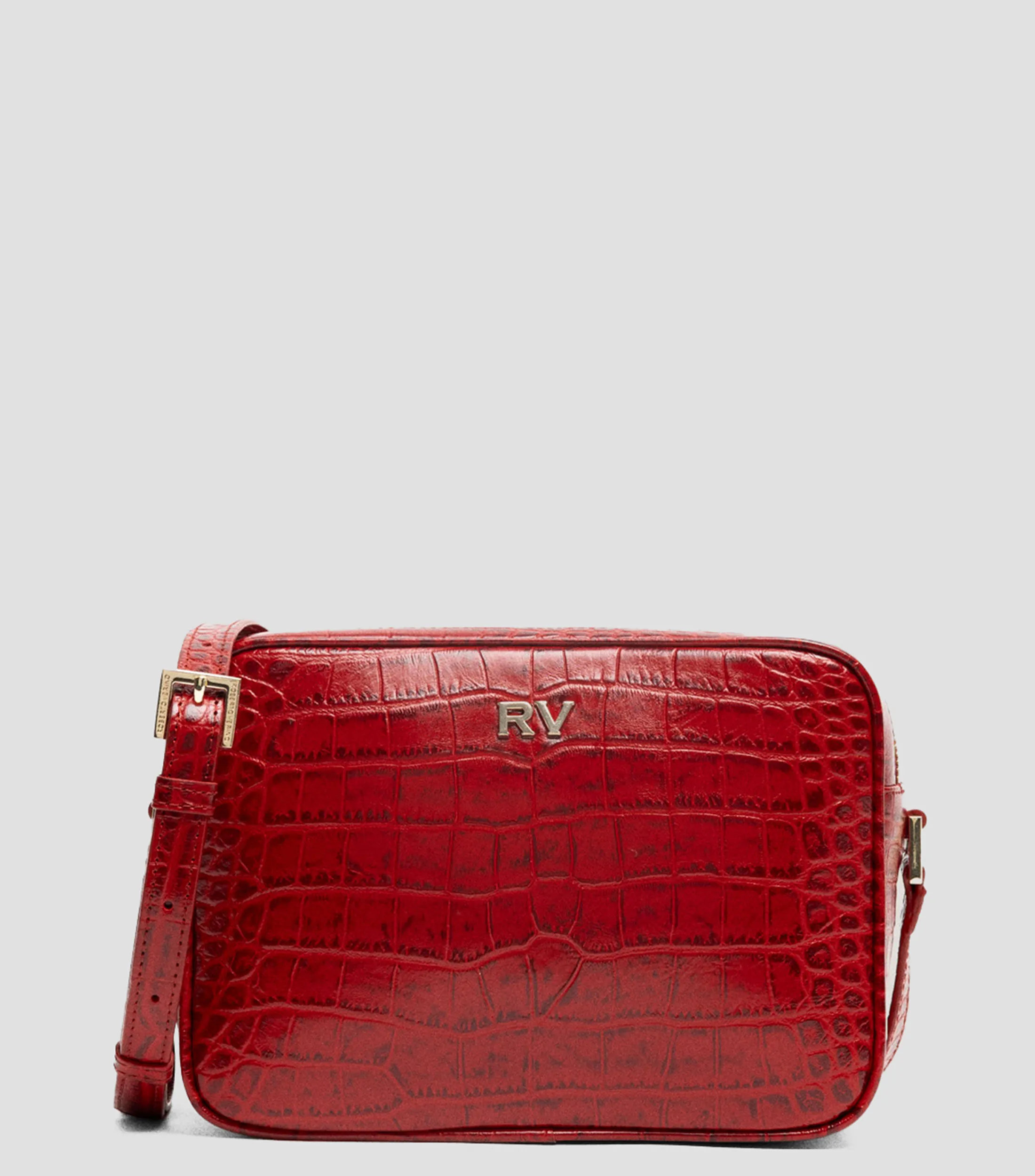 4353_Roberto Verino Bolso Crossbody rojo en piel Taylor animalskin Mujer