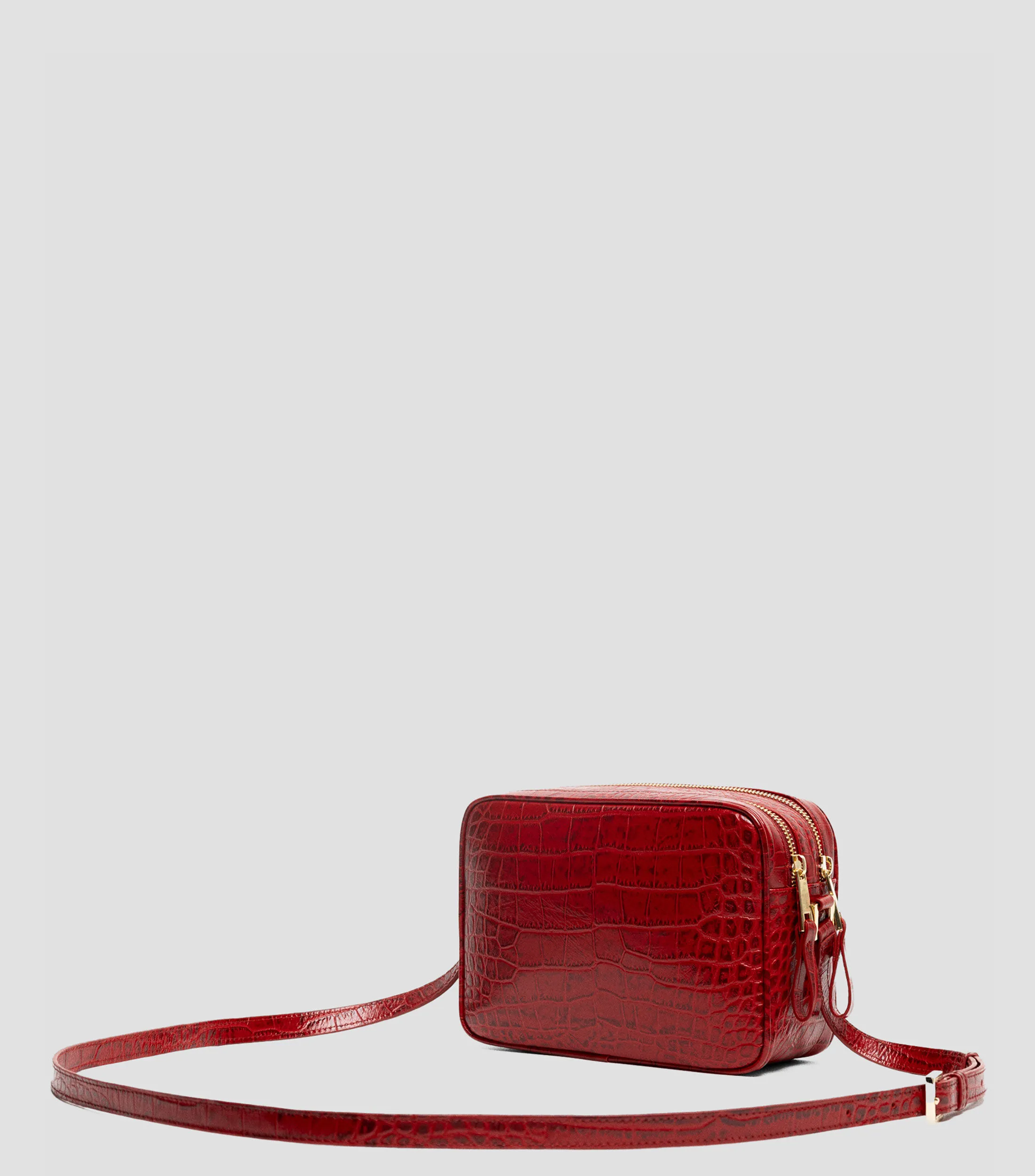 4353_Roberto Verino Bolso Crossbody rojo en piel Taylor animalskin Mujer