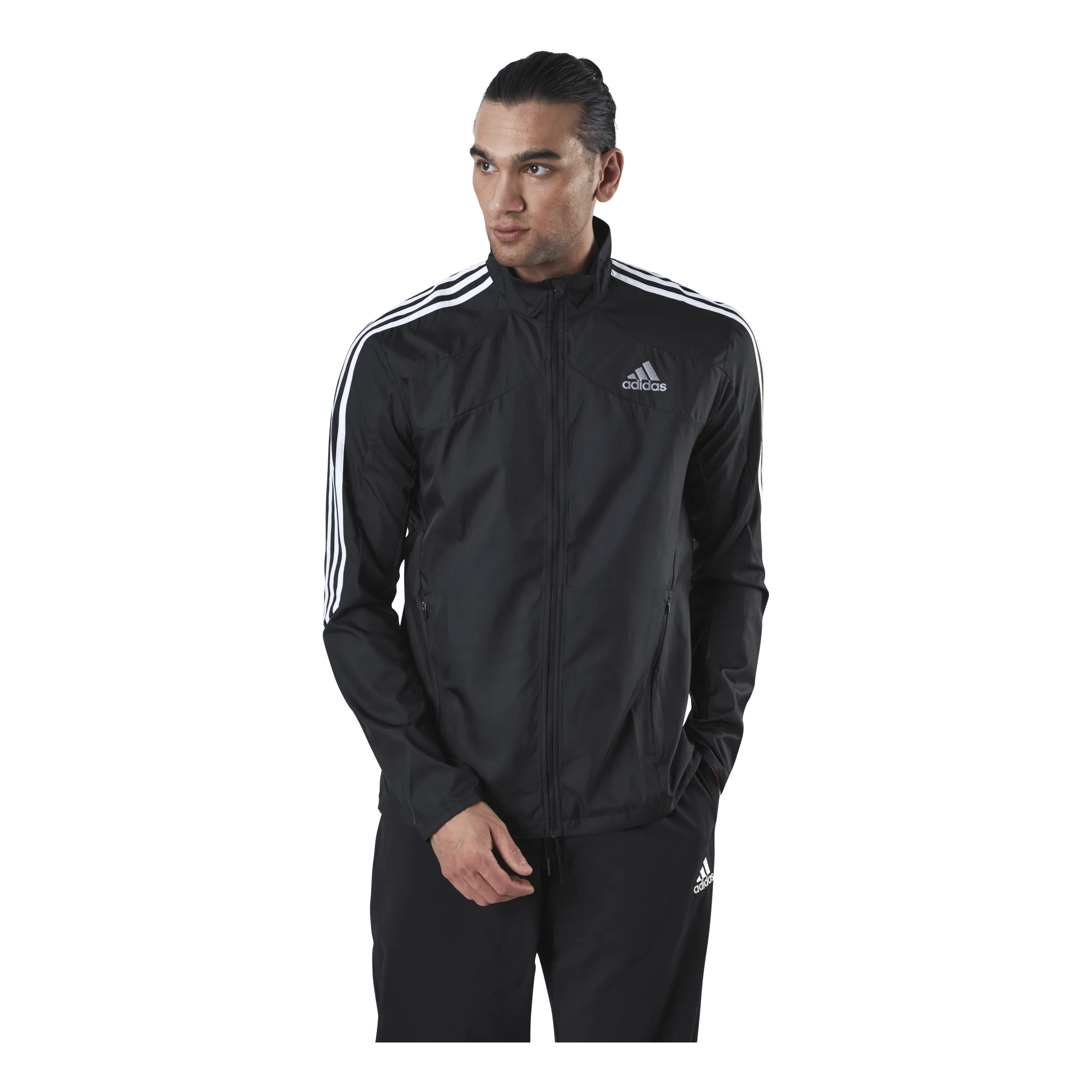 Adidas Adidas Marathon Jacket 3 Stripe Men Black / White
