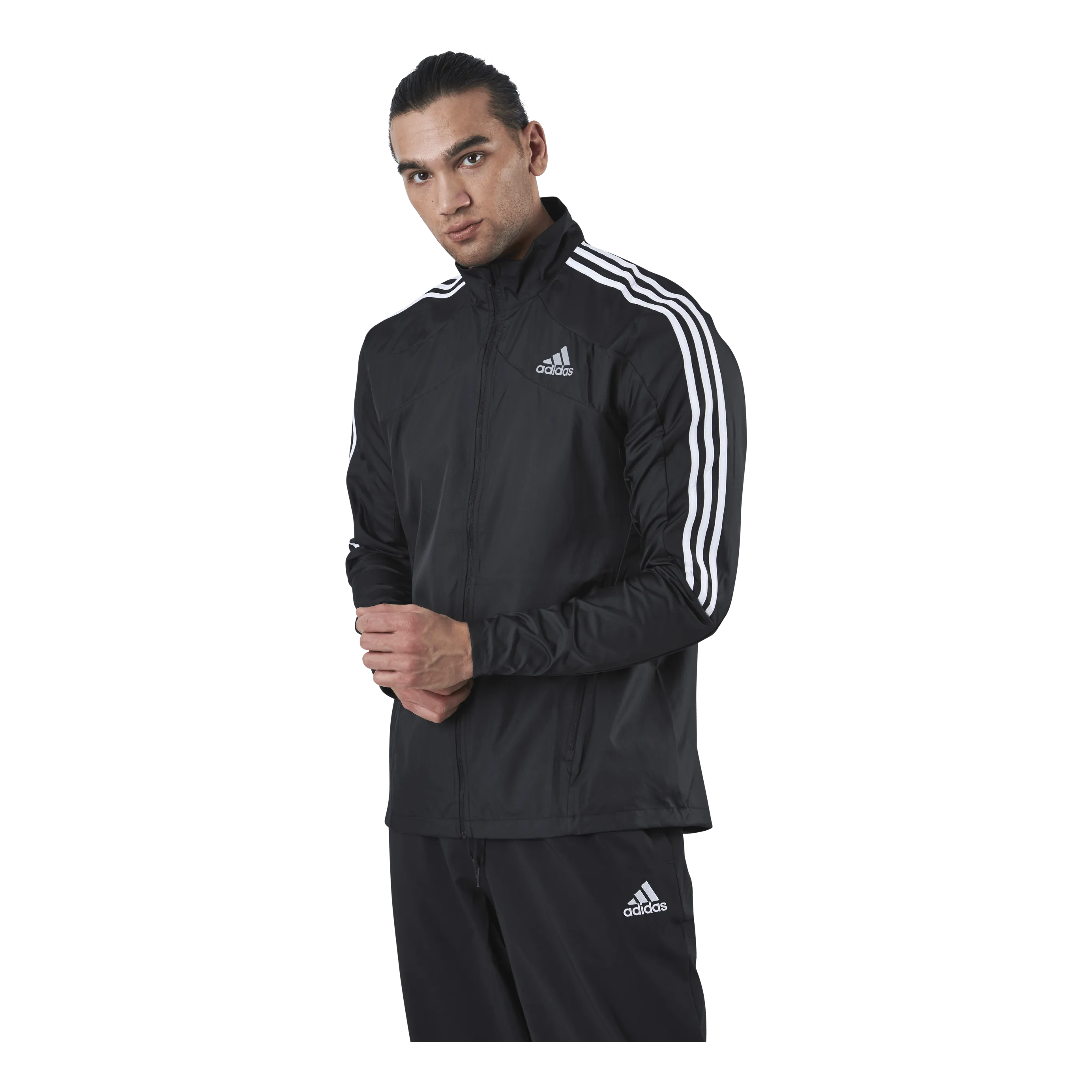 Adidas Adidas Marathon Jacket 3 Stripe Men Black / White