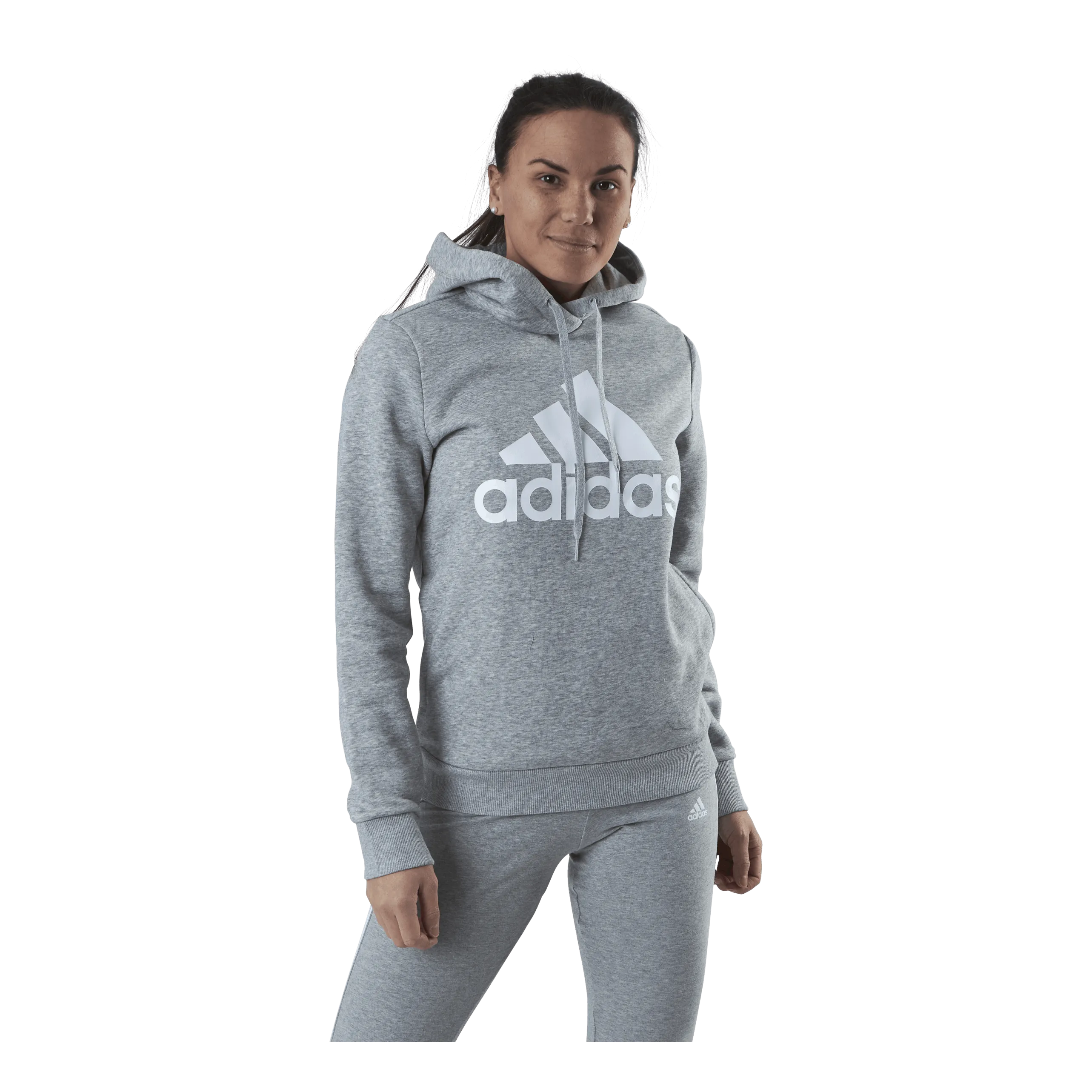 Adidas Essentials Hoodie Medium Grey Heather / White