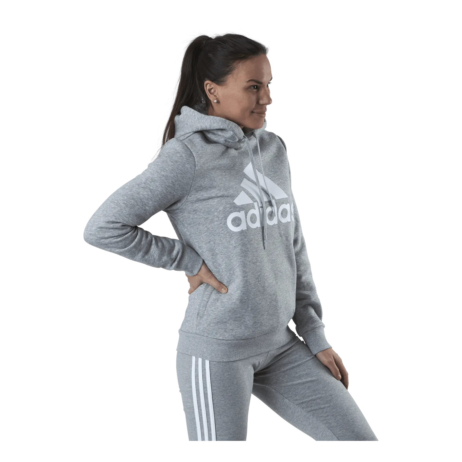 Adidas Essentials Hoodie Medium Grey Heather / White