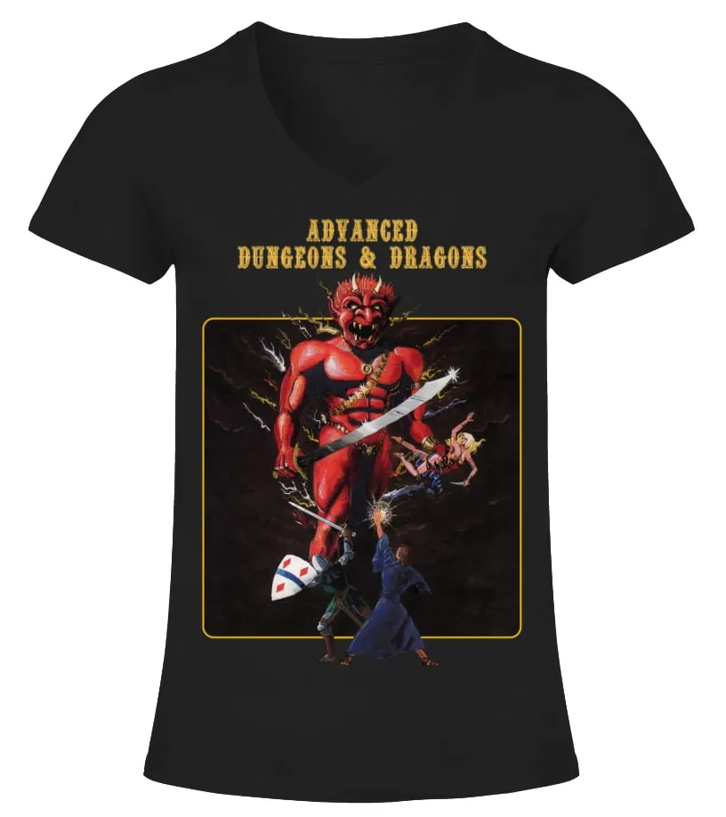 ADND2ND003BK. ADVANCED DUNGEONS &AMP; DRAGONS (2ND EDITION)  DUNGEON MASTER'S GUIDE 2 CAMISETA CUELLO PICO MUJER