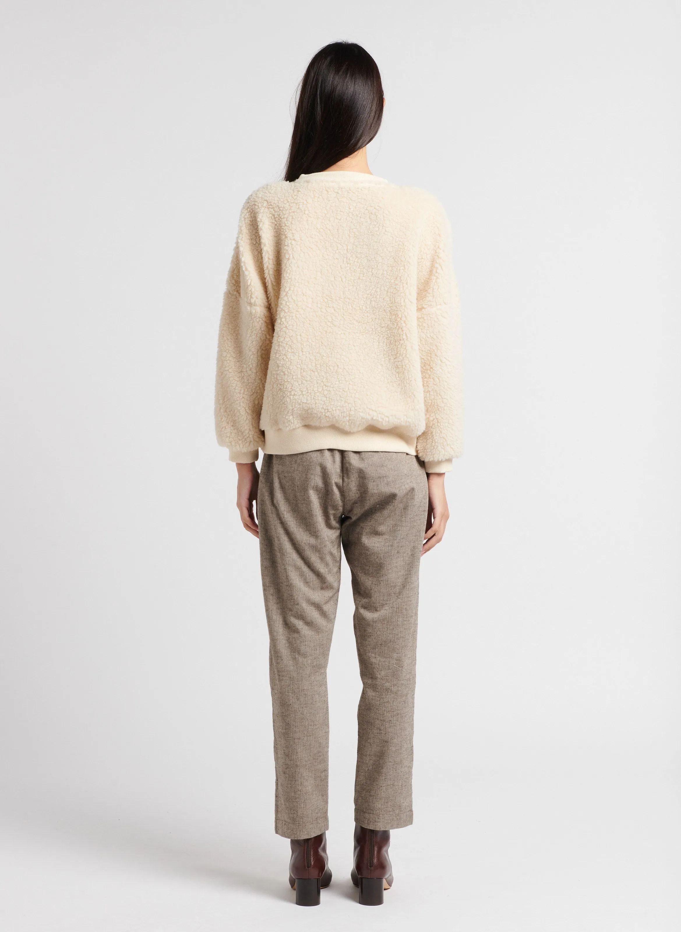 ALFRED  PANTALóN DE ALGODóN CON PINZAS EN BEIGE