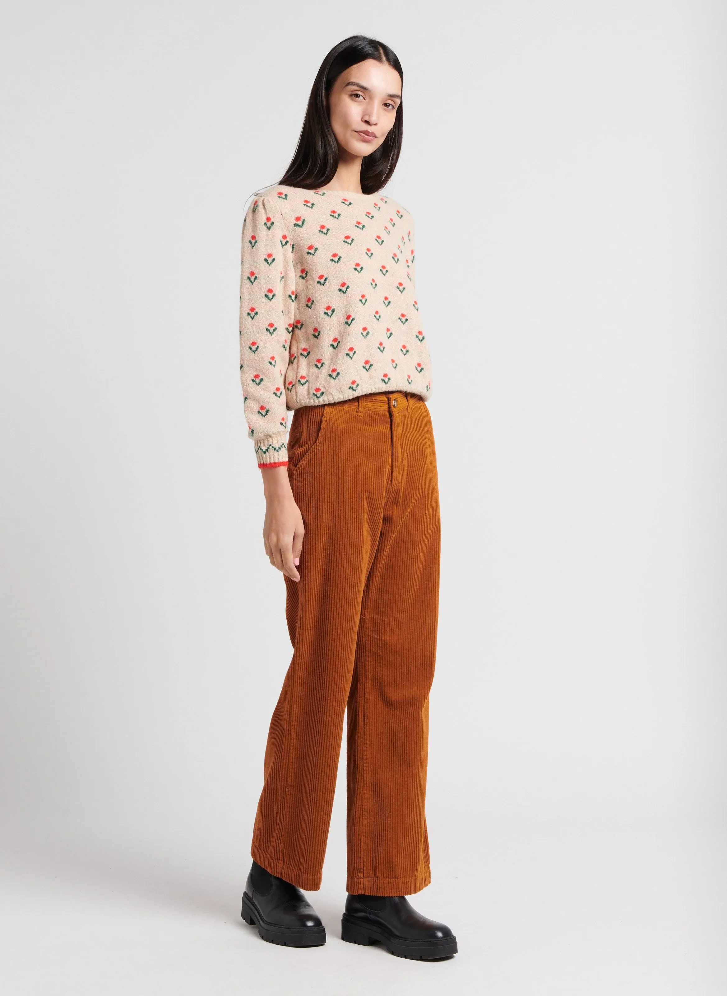 ANELLE  PANTALóN DE PANA EN MARRON