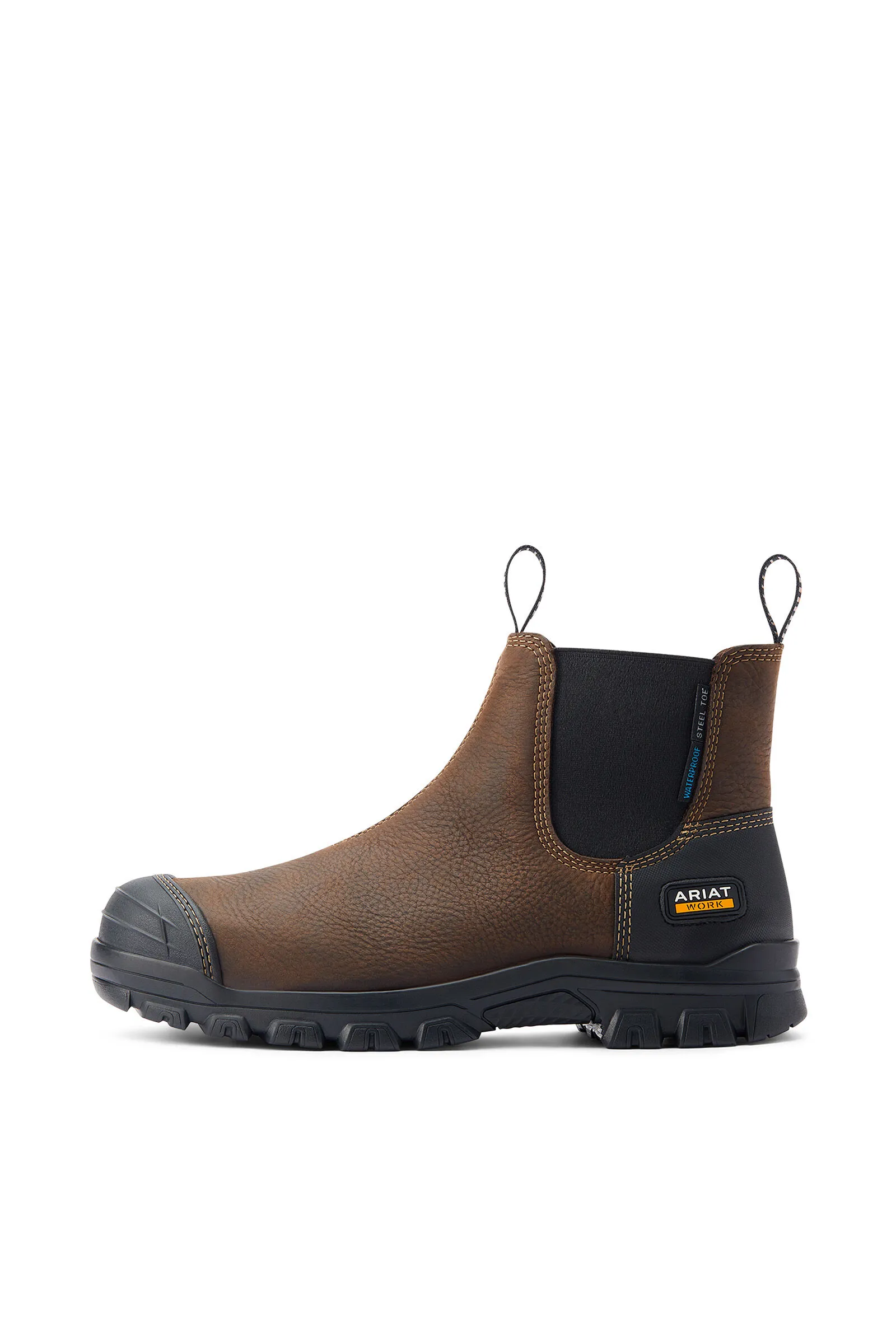 Ariat Botas de trabajo impermeables con punta de acero para hombre Treadfast Chelsea