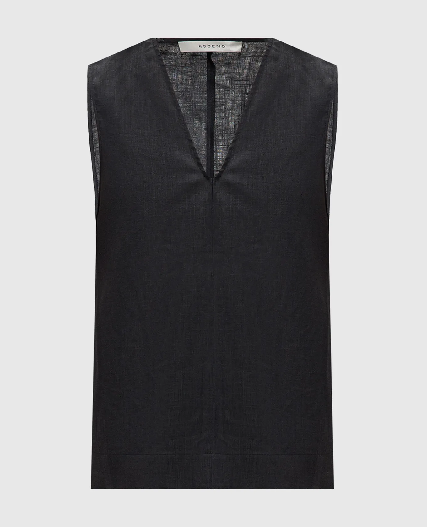 Asceno Phoebe black linen top