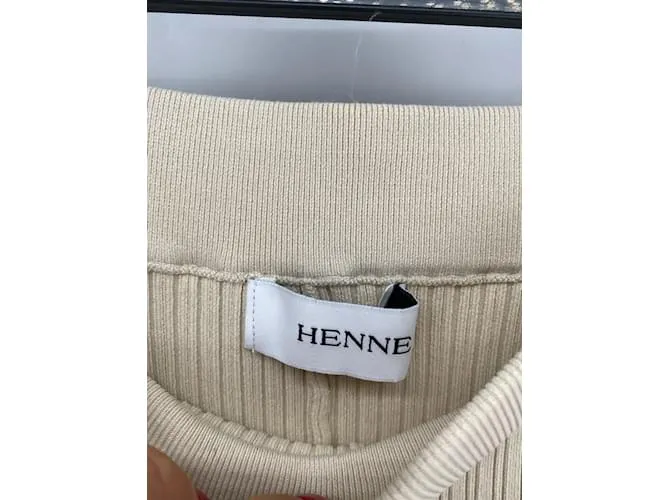 Autre Marque HENNE Pantalón T.Reino Unido 8 Viscosa Beige 