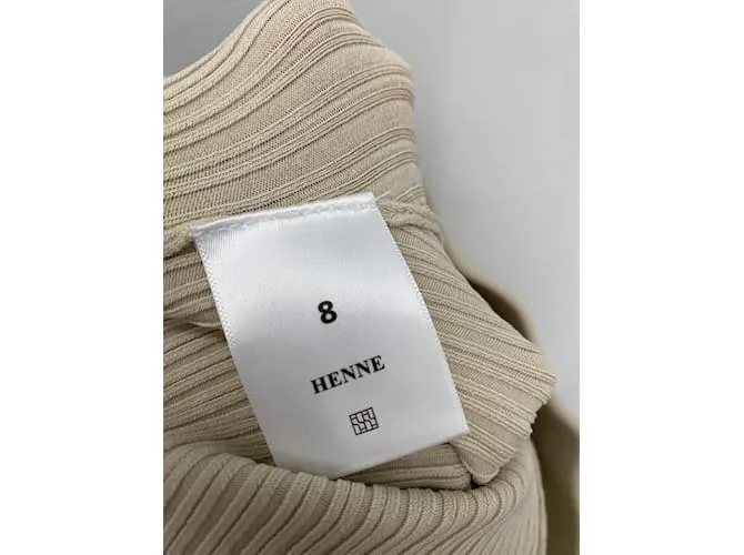 Autre Marque HENNE Pantalón T.Reino Unido 8 Viscosa Beige 