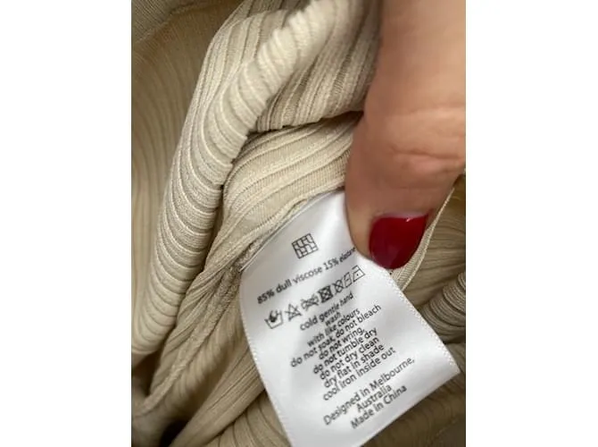 Autre Marque HENNE Pantalón T.Reino Unido 8 Viscosa Beige 