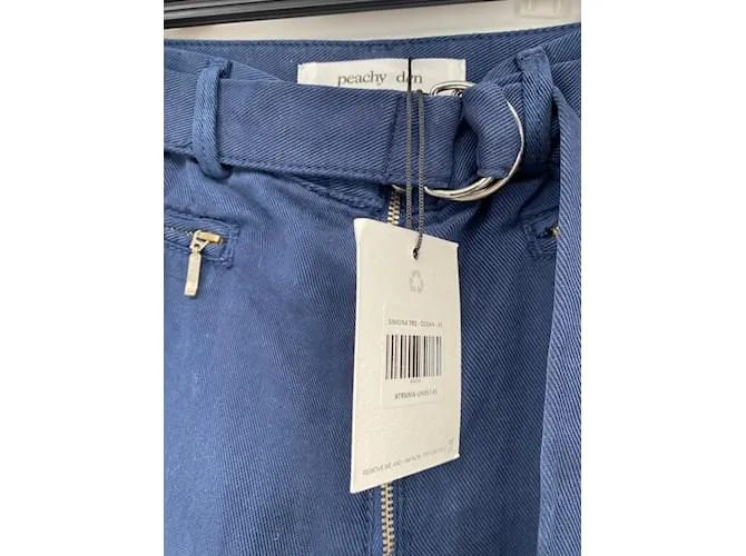 Autre Marque PEACHY DEN Pantalón T.Lino XS Internacional Azul 