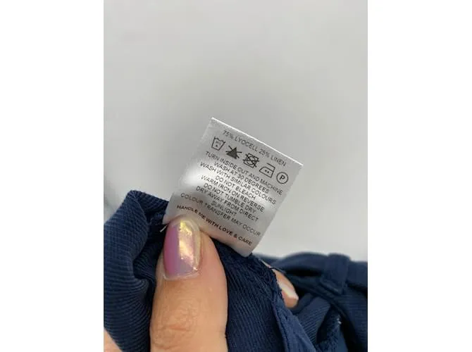 Autre Marque PEACHY DEN Pantalón T.Lino XS Internacional Azul 
