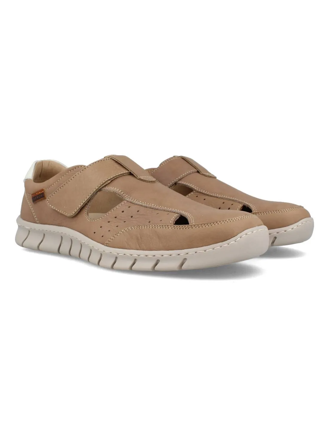 BAERCHI  SANDALIA HOMBRE VELCRO TAUPE