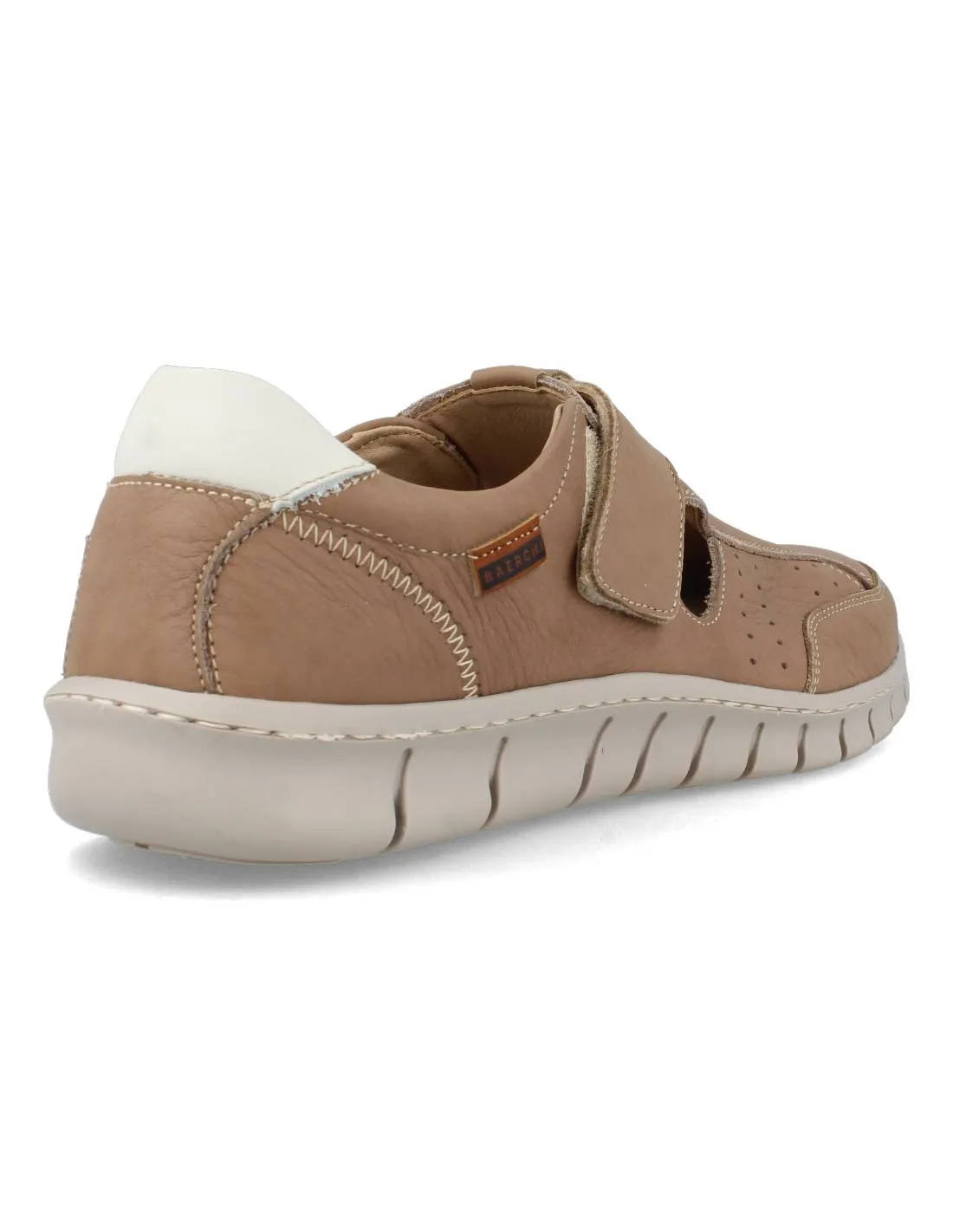 BAERCHI  SANDALIA HOMBRE VELCRO TAUPE