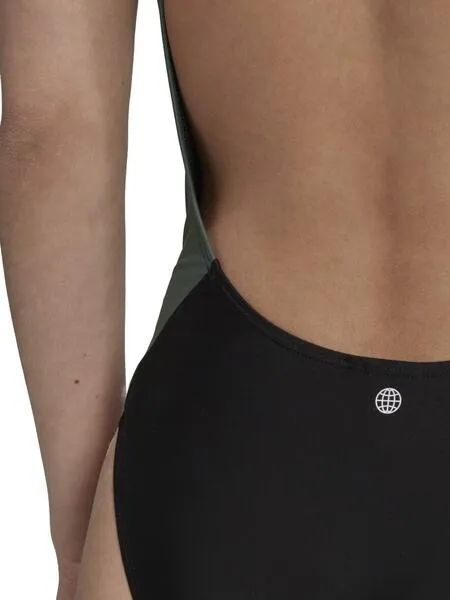 Bañador Piscina Adidas Negro Verde Mujer