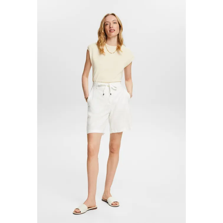 BERMUDAS DE LINO SIN TEÑIR MUJER ESPRIT