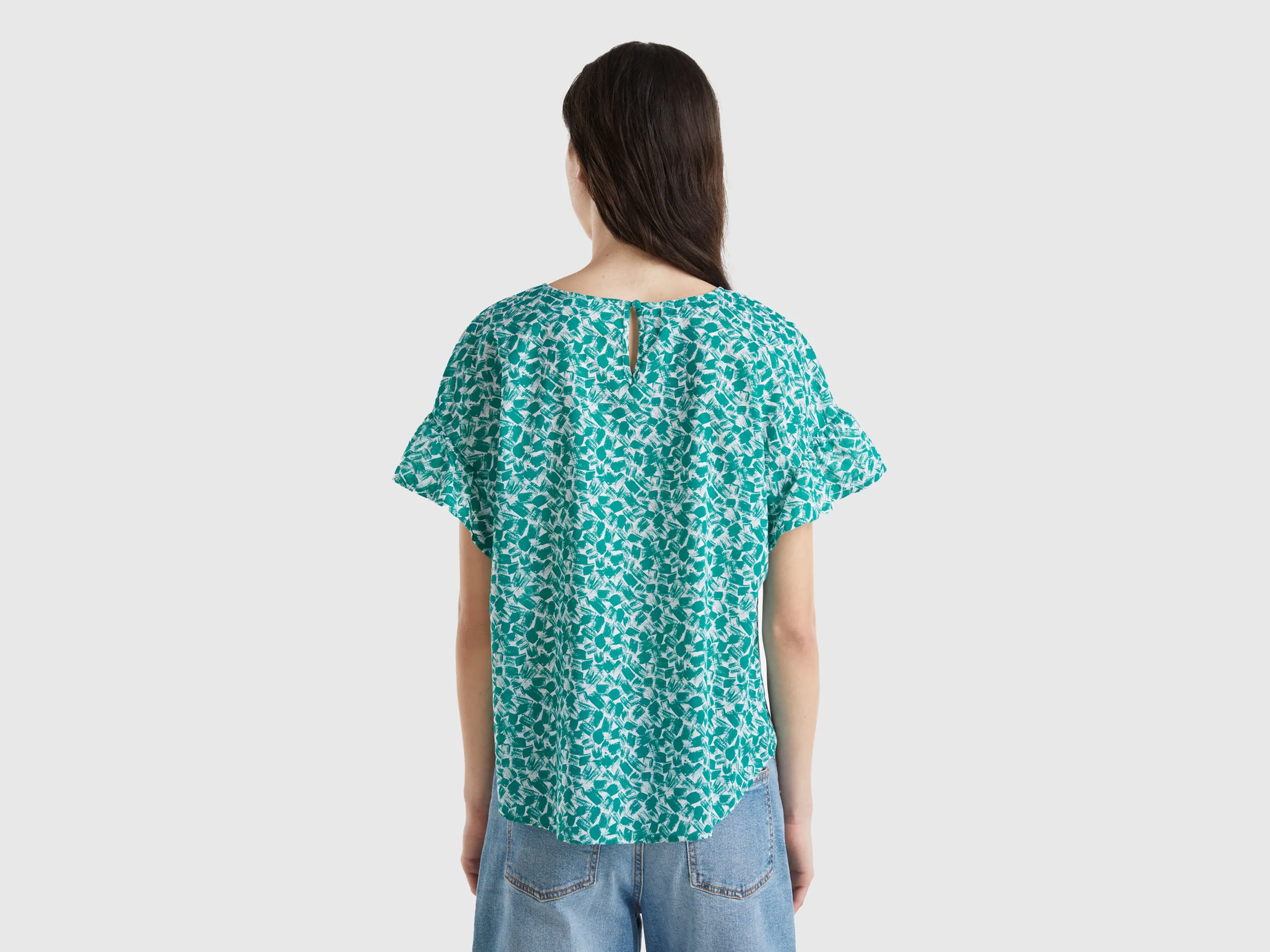 Blusa estampada de algodón ligero