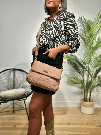 Bolso Acolchado TOUCHE Rosa Maquillaje