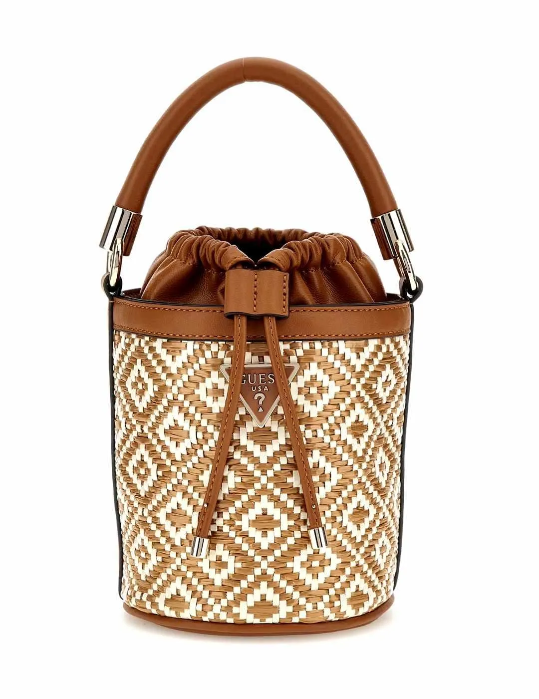 Bolso bombonera Guess Rianee camel para mujer