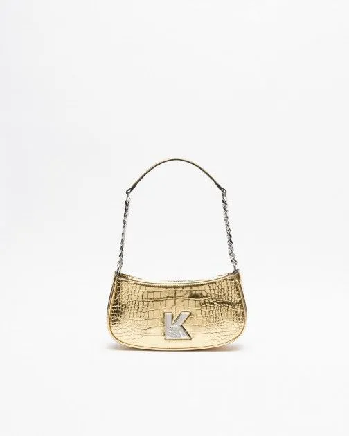 Bolso de hombro Karl Lagerfeld K/Kameo Shoulderbag Croc Dorado
