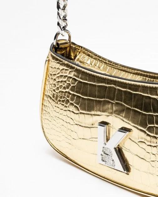 Bolso de hombro Karl Lagerfeld K/Kameo Shoulderbag Croc Dorado