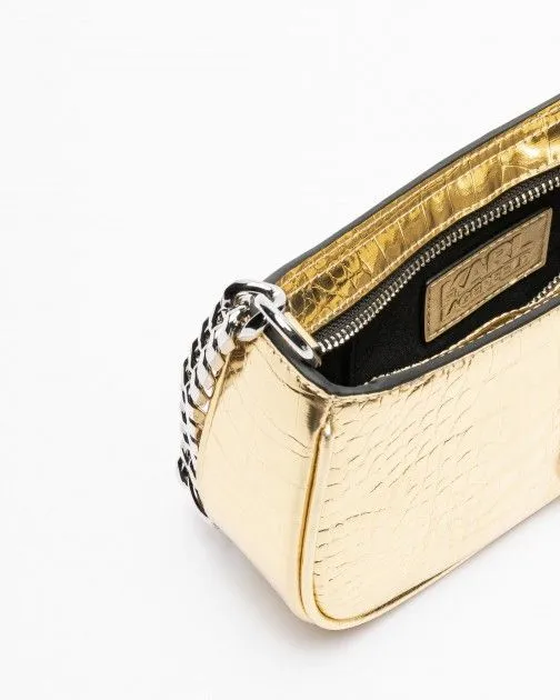 Bolso de hombro Karl Lagerfeld K/Kameo Shoulderbag Croc Dorado