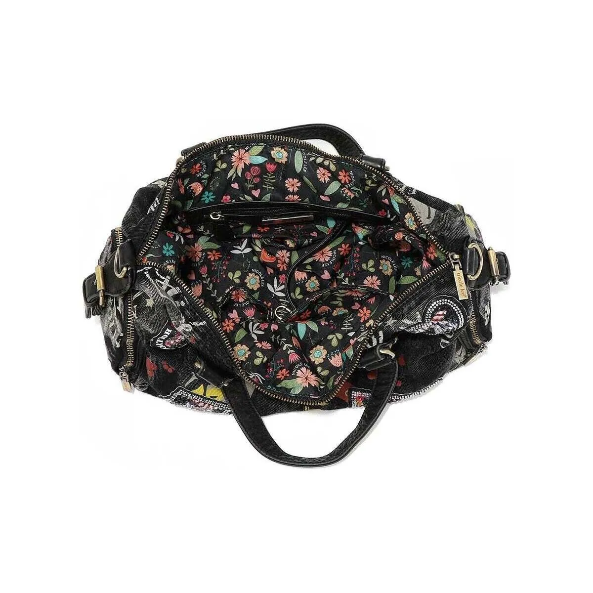 BOLSO MEDIANO DE MANO DE TELA VAQUERA MARRON