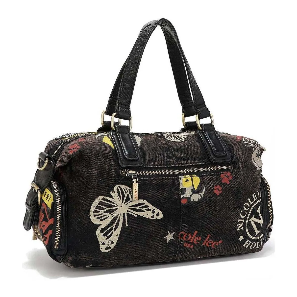BOLSO MEDIANO DE MANO DE TELA VAQUERA MARRON