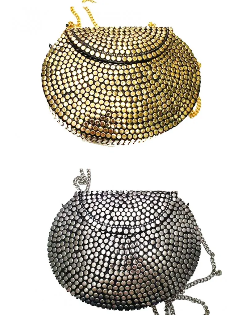 BOLSOS DE FIESTA DE METAL EN DORADO Y PLATA ONLINE ALUCINARAS