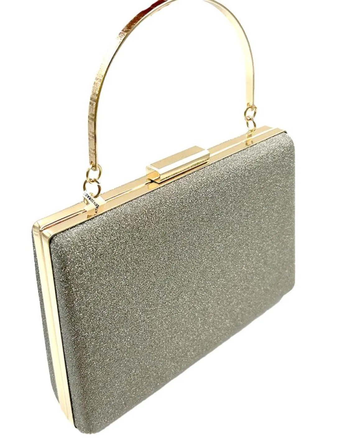 BOLSOS DE FIESTA DORADO VIEJO CON ASA METALICA PARA BODAS