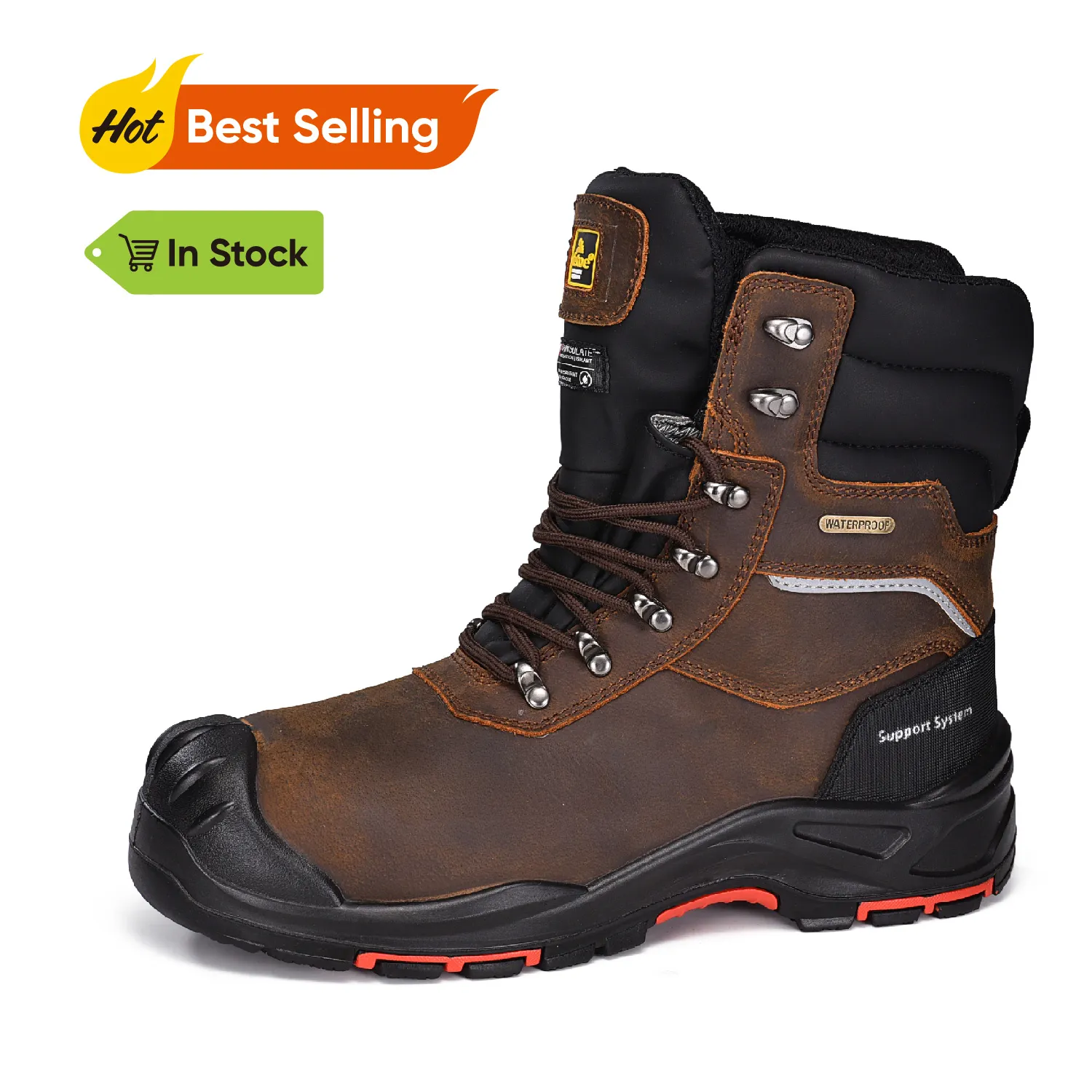 Botas de seguridad impermeables S7 para botas de trabajo de almacenamiento en frío para hombres de invierno