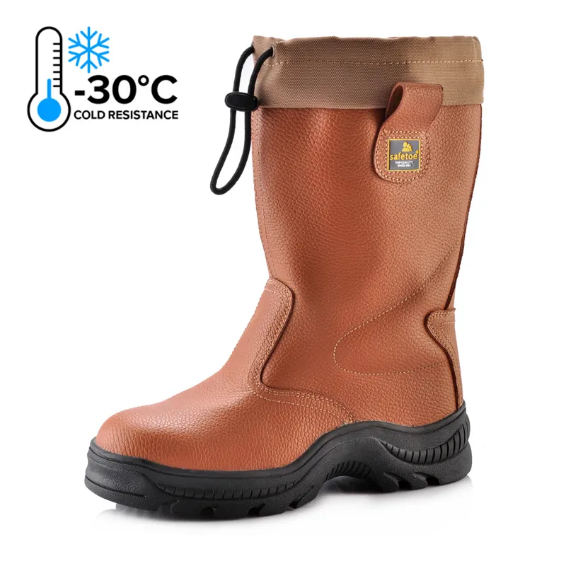 Botas de trabajo de invierno impermeables con punta de acero para hombre