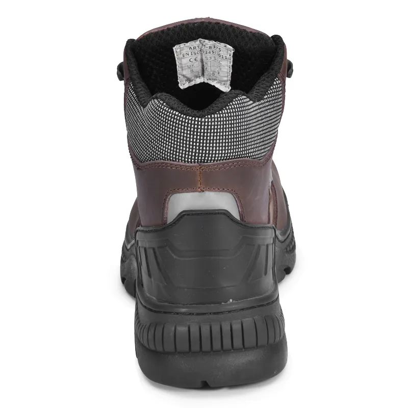 BOTAS DE TRABAJO DE SEGURIDAD DE CORTE MEDIO NOBUK SIN METAL M8307