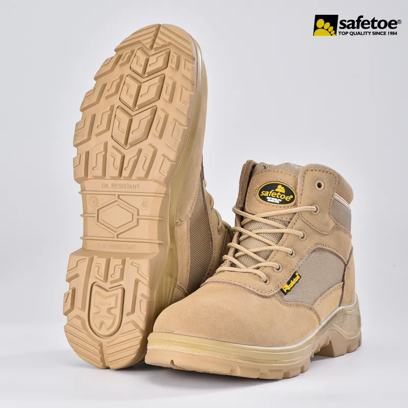 BOTAS DE TRABAJO DE SEGURIDAD MILITAR M8515 BEIGE