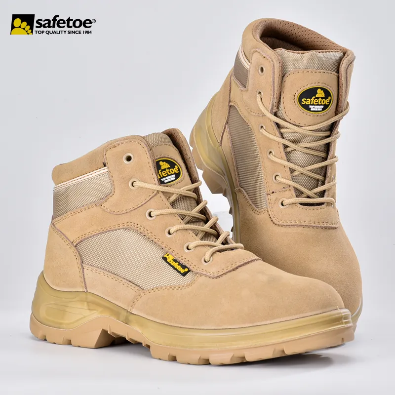 BOTAS DE TRABAJO DE SEGURIDAD MILITAR M8515 BEIGE
