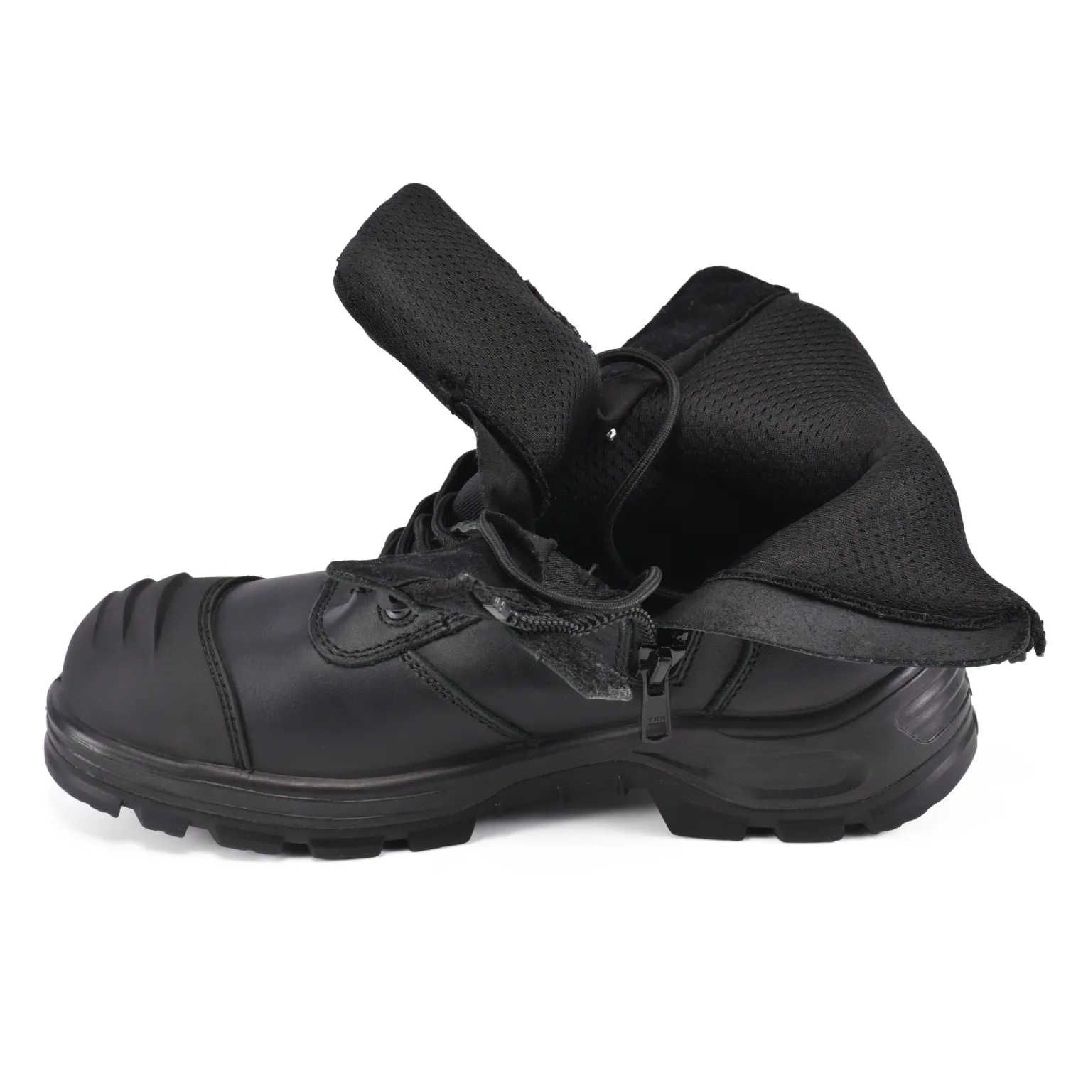 BOTAS DE TRABAJO INDUSTRIALES SEGURAS CON DISEñO DE CREMALLERA DE ALTA CALIDAD M8578 NEGRO