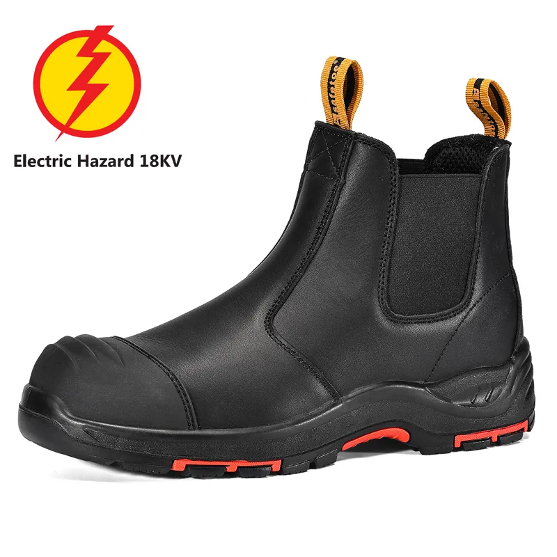 Botas de trabajo sin cordones impermeables con punta compuesta de seguridad aislada