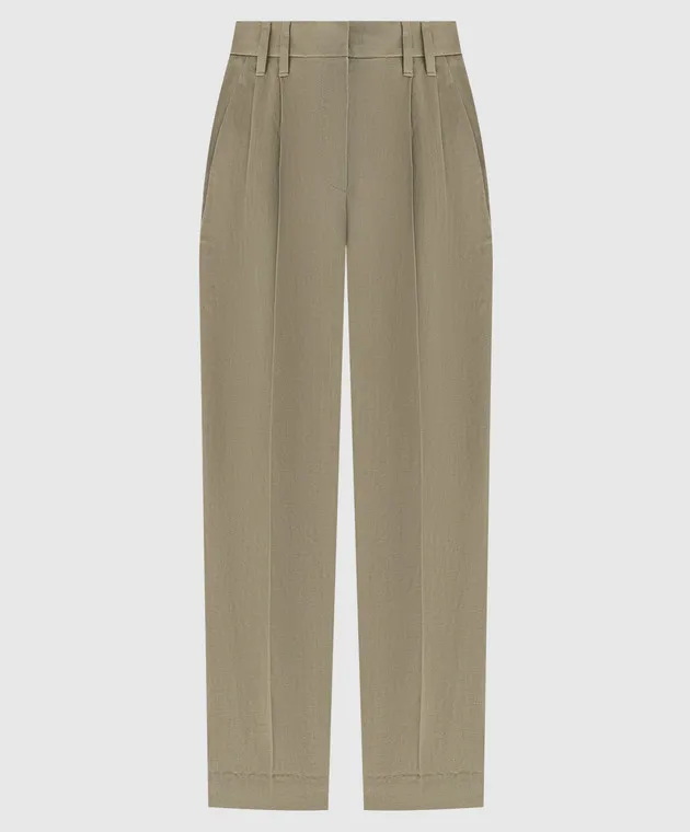 Brunello Cucinelli Brown pants with linen