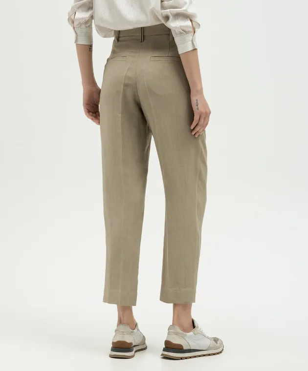 Brunello Cucinelli Brown pants with linen