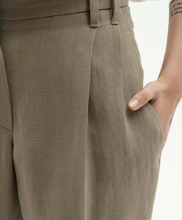 Brunello Cucinelli Brown pants with linen