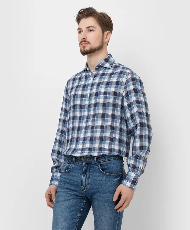 Brunello Cucinelli Checked linen shirt