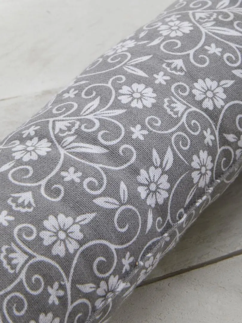 BURLETE DE PUERTA ESTAMPADO FLORAL  GRIS