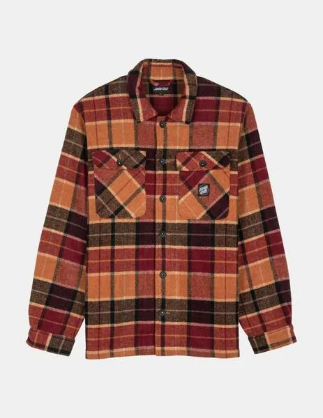 CAMISA SANTA CRUZ LODGE  BURNT ORANGE CHECK