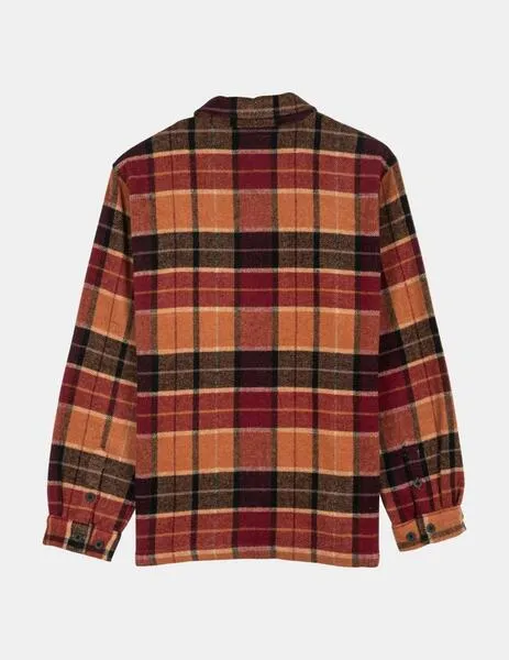 CAMISA SANTA CRUZ LODGE  BURNT ORANGE CHECK