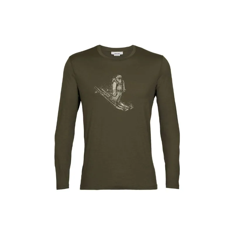 Camiseta de manga larga Icebreaker Tech Lite Ii Ls Tee Skiing Yeti (LODEN) para hombre