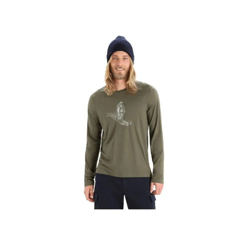 Camiseta de manga larga Icebreaker Tech Lite Ii Ls Tee Skiing Yeti (LODEN) para hombre