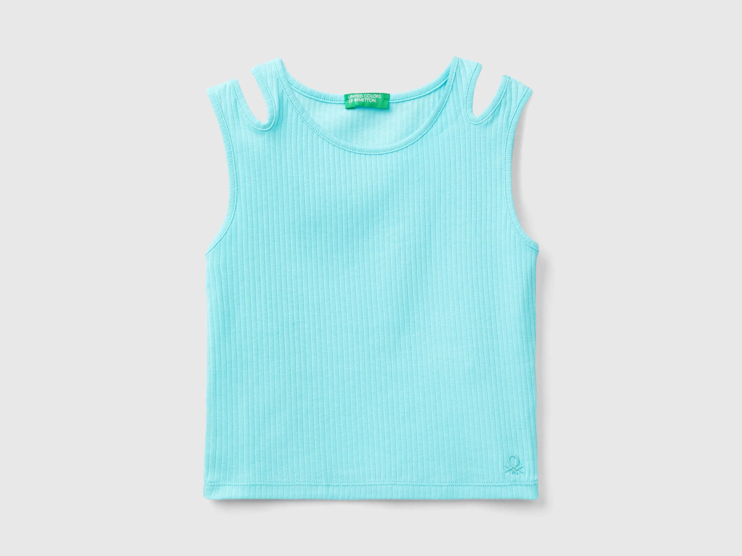 Camiseta de tirantes acanalada con troquelado