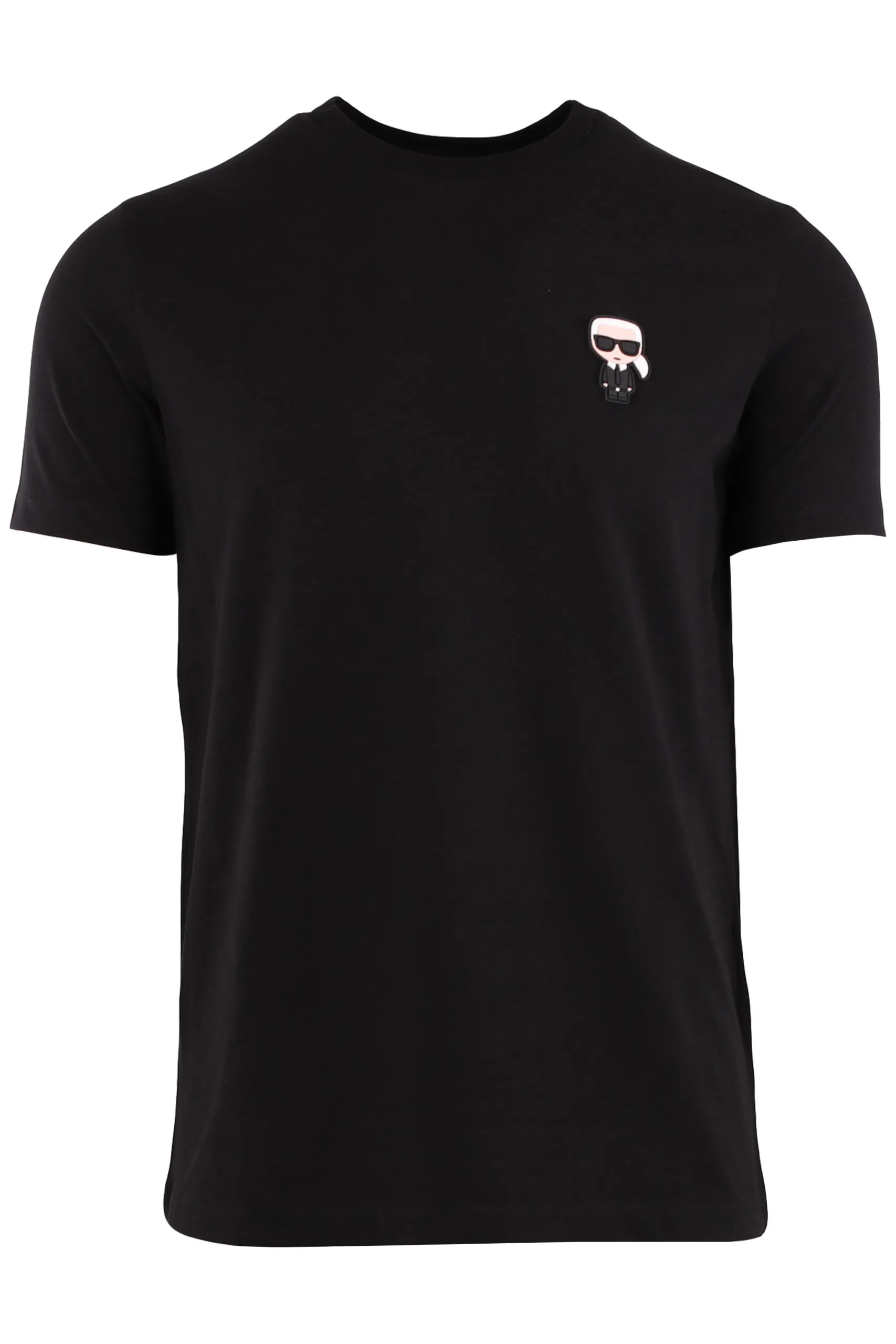 Camiseta negra con logo engomado de Karl